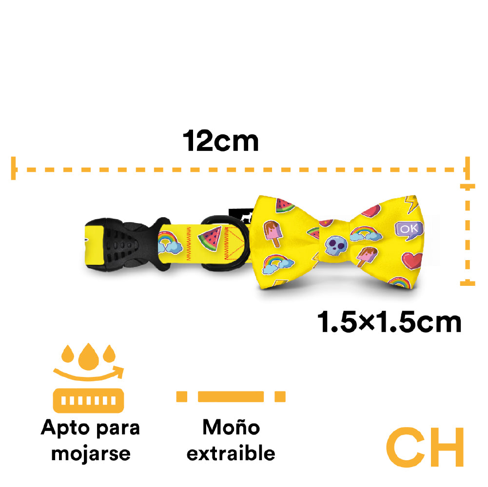 COLLAR CON MOÑO EMOJI AMARILLO - JACK PET STYLE
