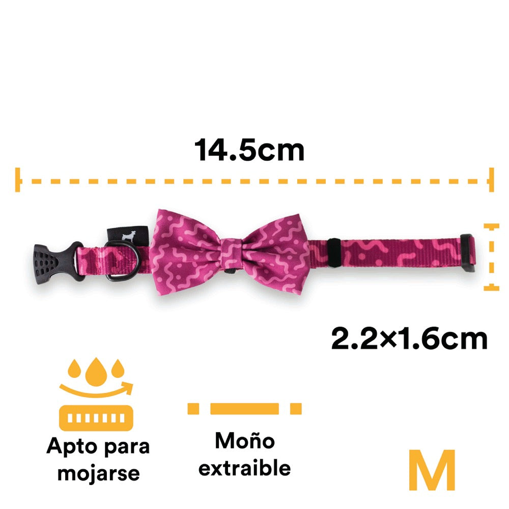 COLLAR CON MOÑO SPAGUETTI ROSA - JACK PET STYLE