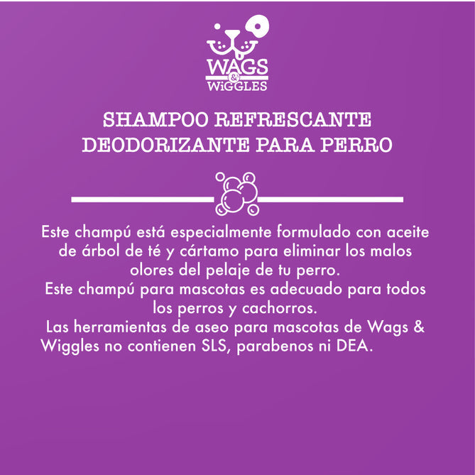 SHAMPOO REFRESCANTE DEODORIZANTE PARA PERRO 16OZ - WAGS & WIGGLES