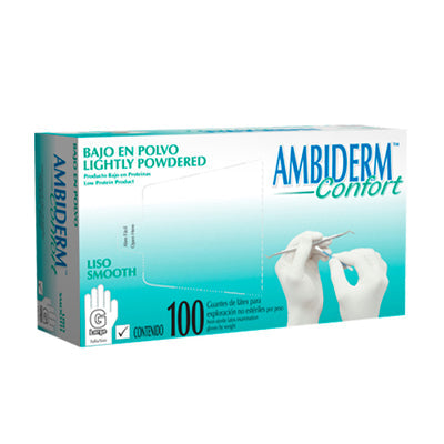 GUANTE DE LATEX NO ESTERIL C/100 GRANDE - AMBIDERM
