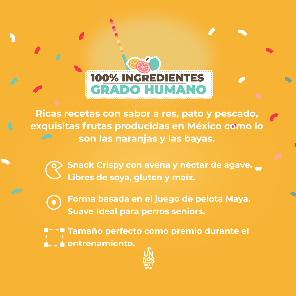 UN DOS TREATS - GOURMET BITES GALLETAS HORNEADAS - PATO Y CEREZA 5.5 OZ