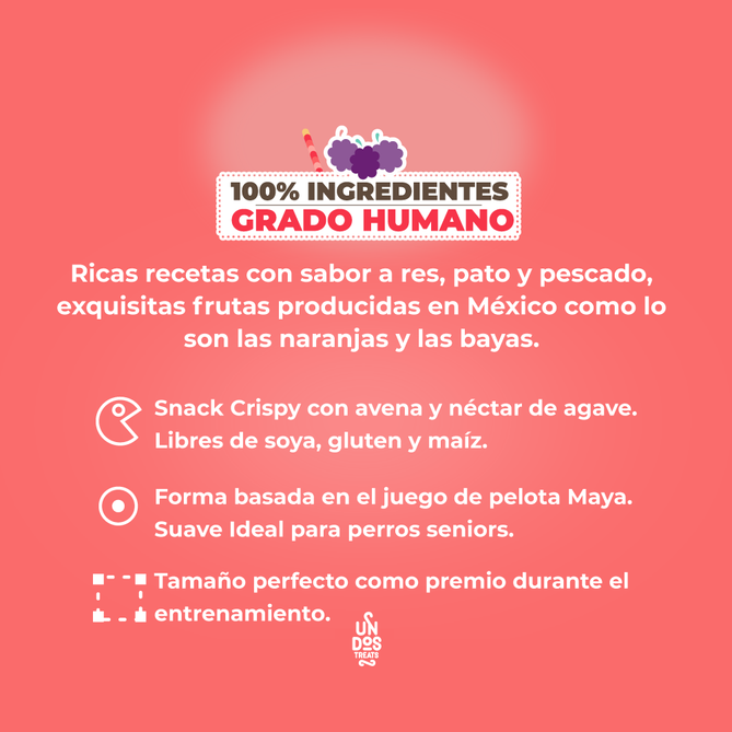 UN DOS TREATS - GOURMET BITES GALLETAS HORNEADAS - RES Y MORAS 5.5 OZ