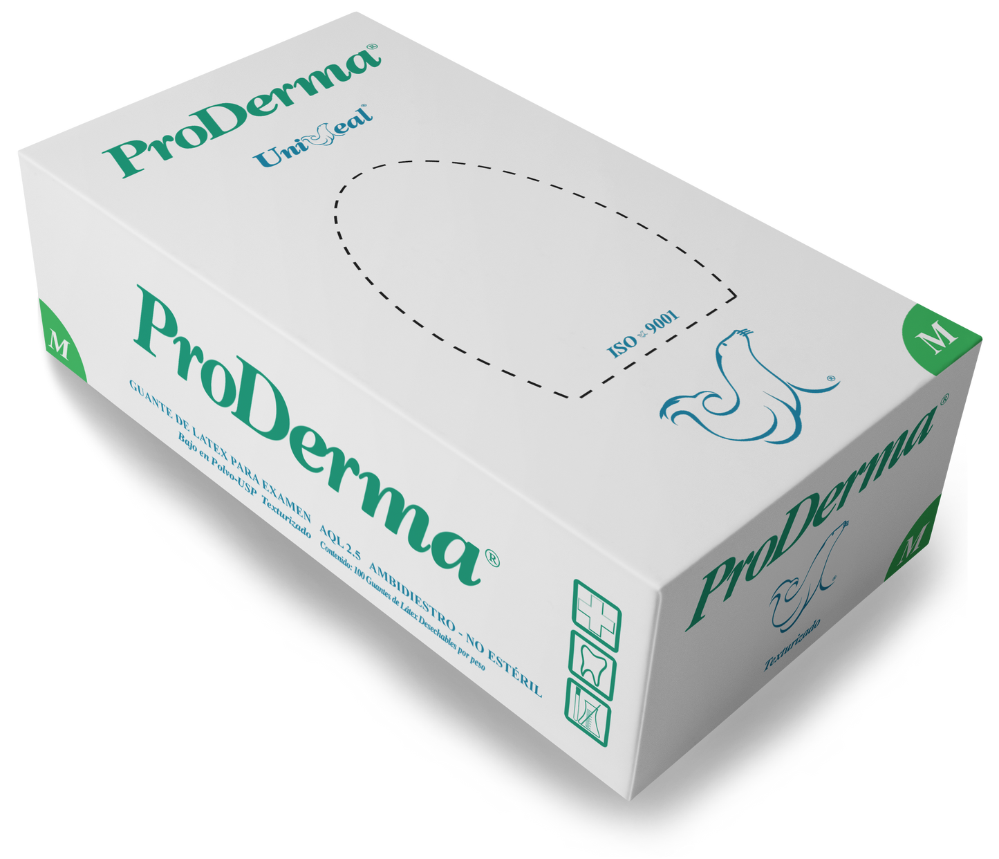 GUANTES DE LATEX NO ESTERIL PRODERMA - UNISEAL