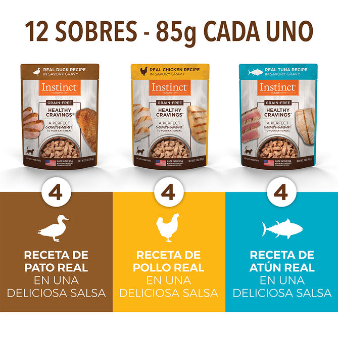 HEALTHY CRAVINGS MIX DE RECETAS 12 PIEZAS (PATO, POLLO Y ATÚN) (GATOS)