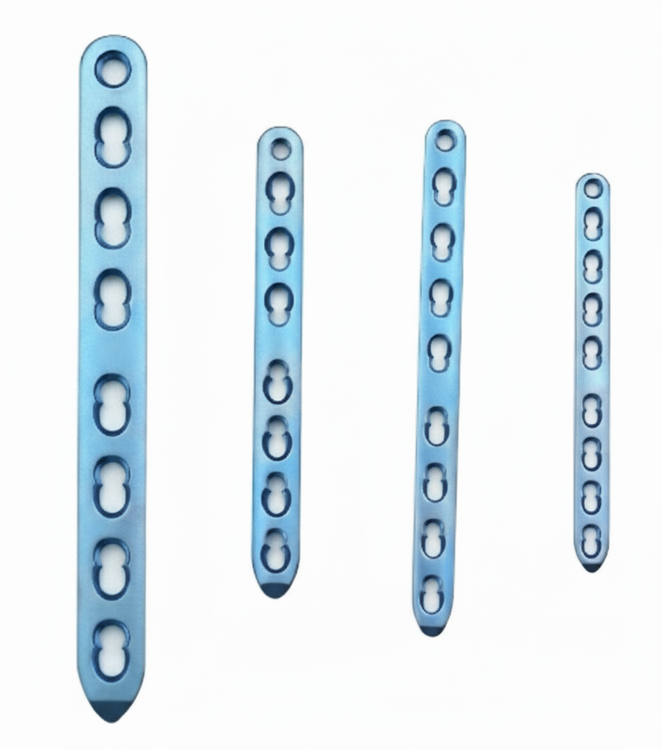 Placa Recta LCP de Titanio con Acerco Inoxidable