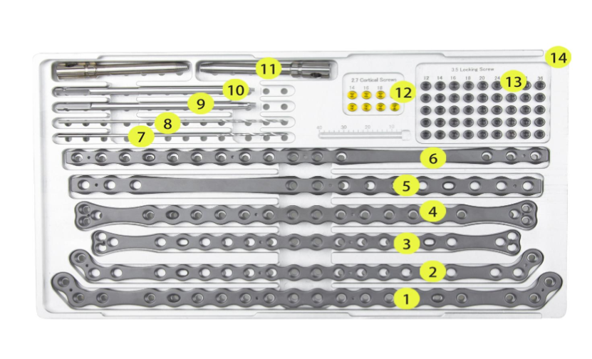 Caja de implantes 3.5mm de bloqueo craneal -Toolmed Medical Instrument