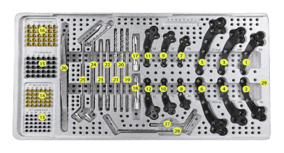 Set de placas de compresión con bloqueo TPLO de 2,7/3,5 mm- Toolmed Medical Instrument