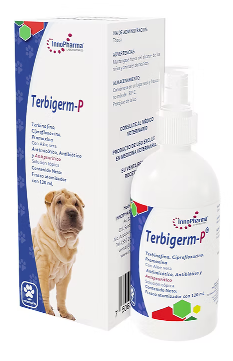 Terbigerm-P 120 mL (Terbinafina | Ciprofloxacino | Pramoxina ) -INNOPHARMA