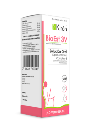 BioEst-3V 30ml (Ciproheptadina + Vitamina B1, B6 y B12) -Kirón