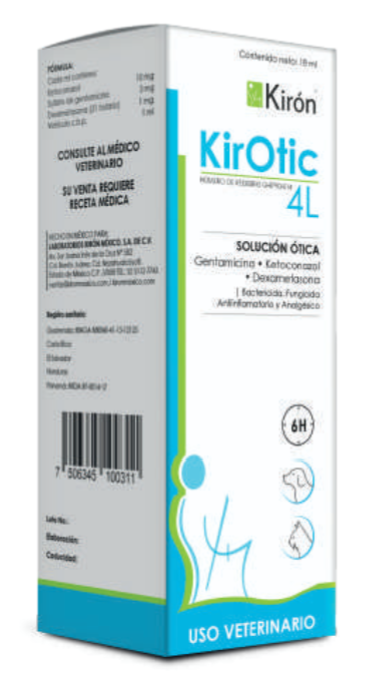 Kirotic 4L gotas 18 ml (Gentamicina + Dexametazona + Ketoconazol) -Kirón