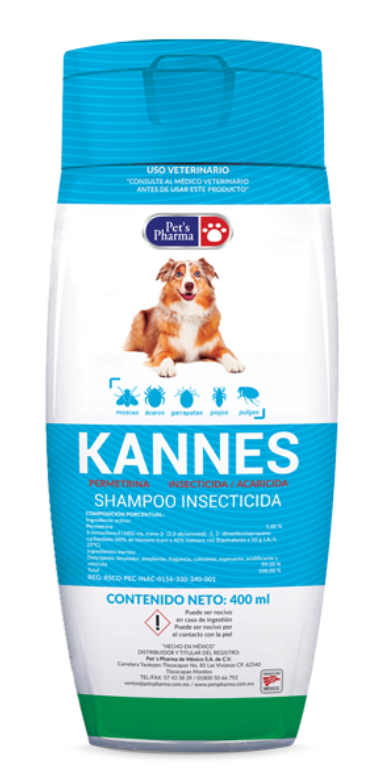 KANNES SHAMPOO INSECTICIDA 400 ml (Permetrina) -PETS PHARMA