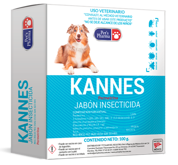 KANNES JABÓN INSECTICIDA 100 gr (Permetrina) -PETS PHARMA