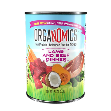 LATA ORGANOMICS DE CORDERO Y RES PARA PERROS DE 12.8 OZ