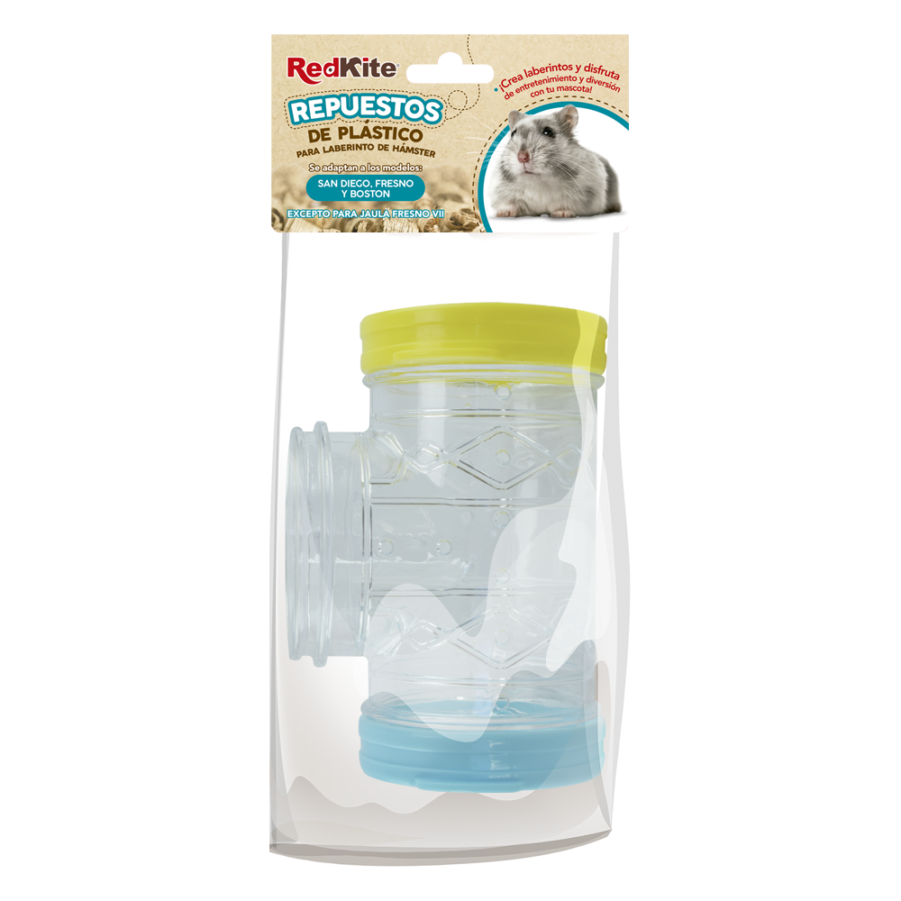 REPUESTO TUBO T CON ARGOLLAS PARA JAULA DE HÁMSTER