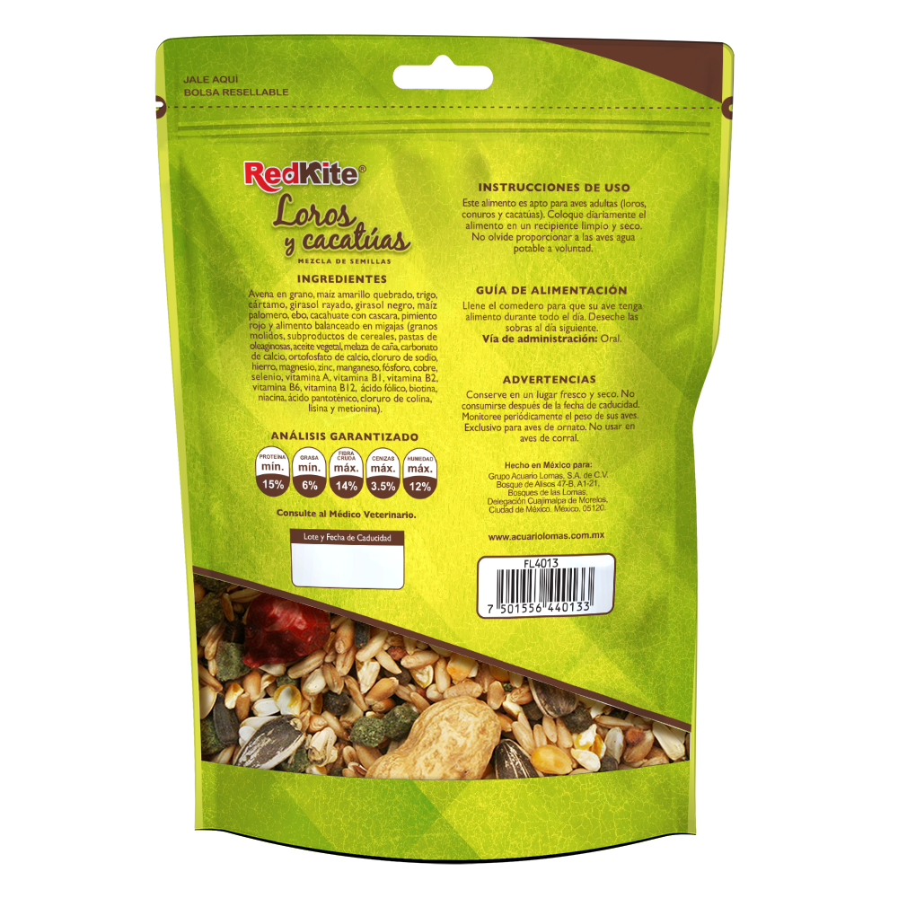 MEZCLA DE SEMILLAS P/LOROS Y CACATUAS 500 G