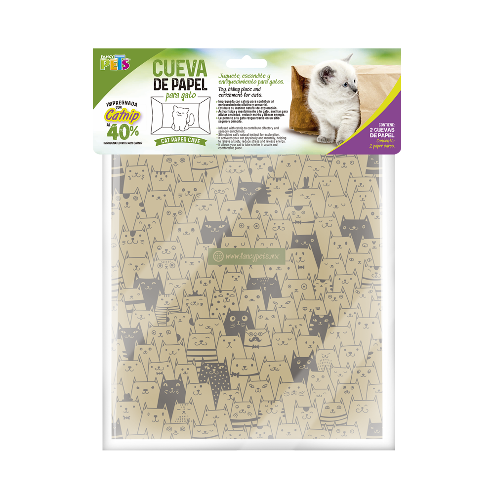 CUEVA DE PAPEL C/CATNIP P/GATO