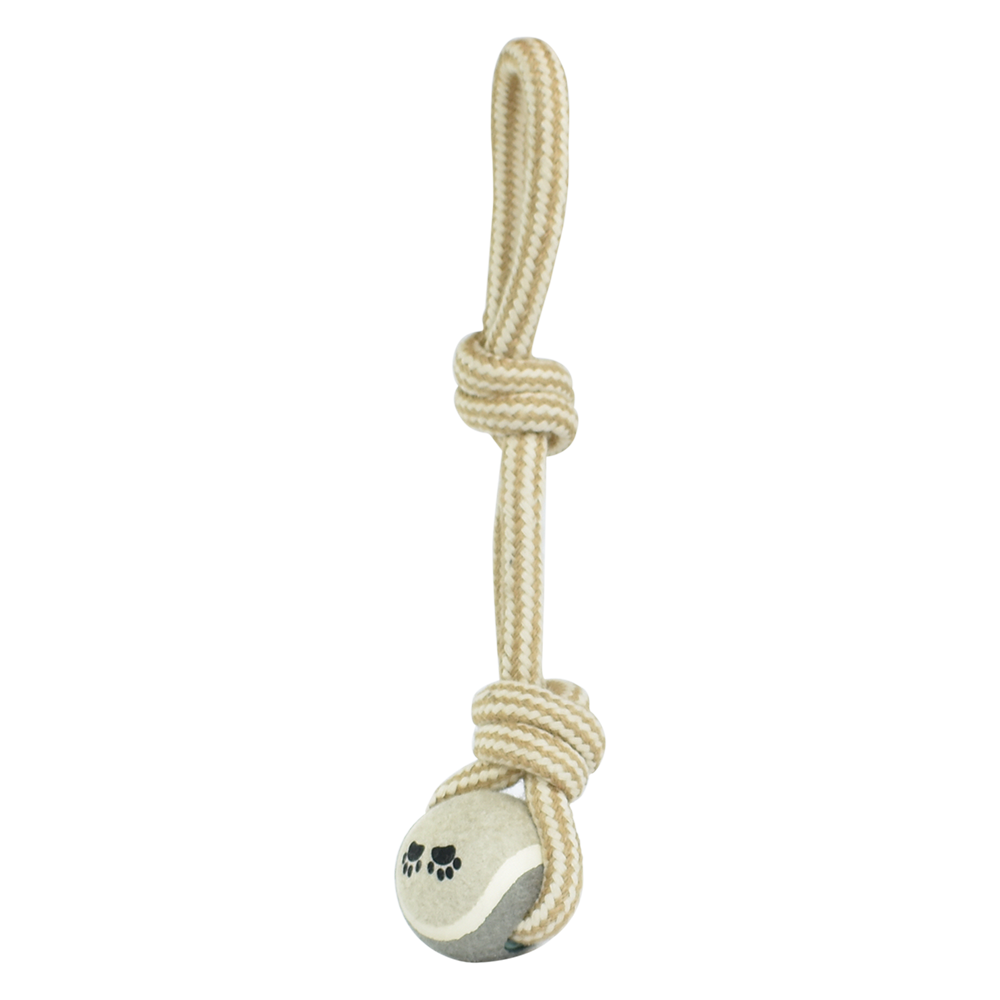 JUGUETE JALADERA DOBLE NUDO C/PELOTA 35 CM