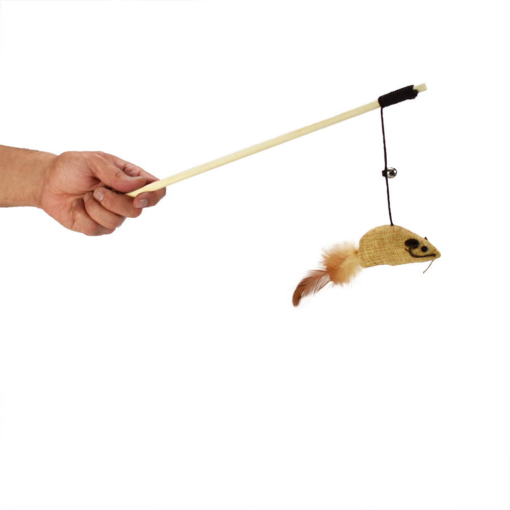 JUGUETE CAÑA C/RATON P/GATO ECOPLAY