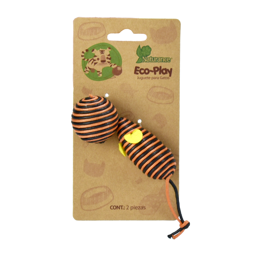 JUGUETE BOLA Y RATON ECOPLAY - 2 PZ