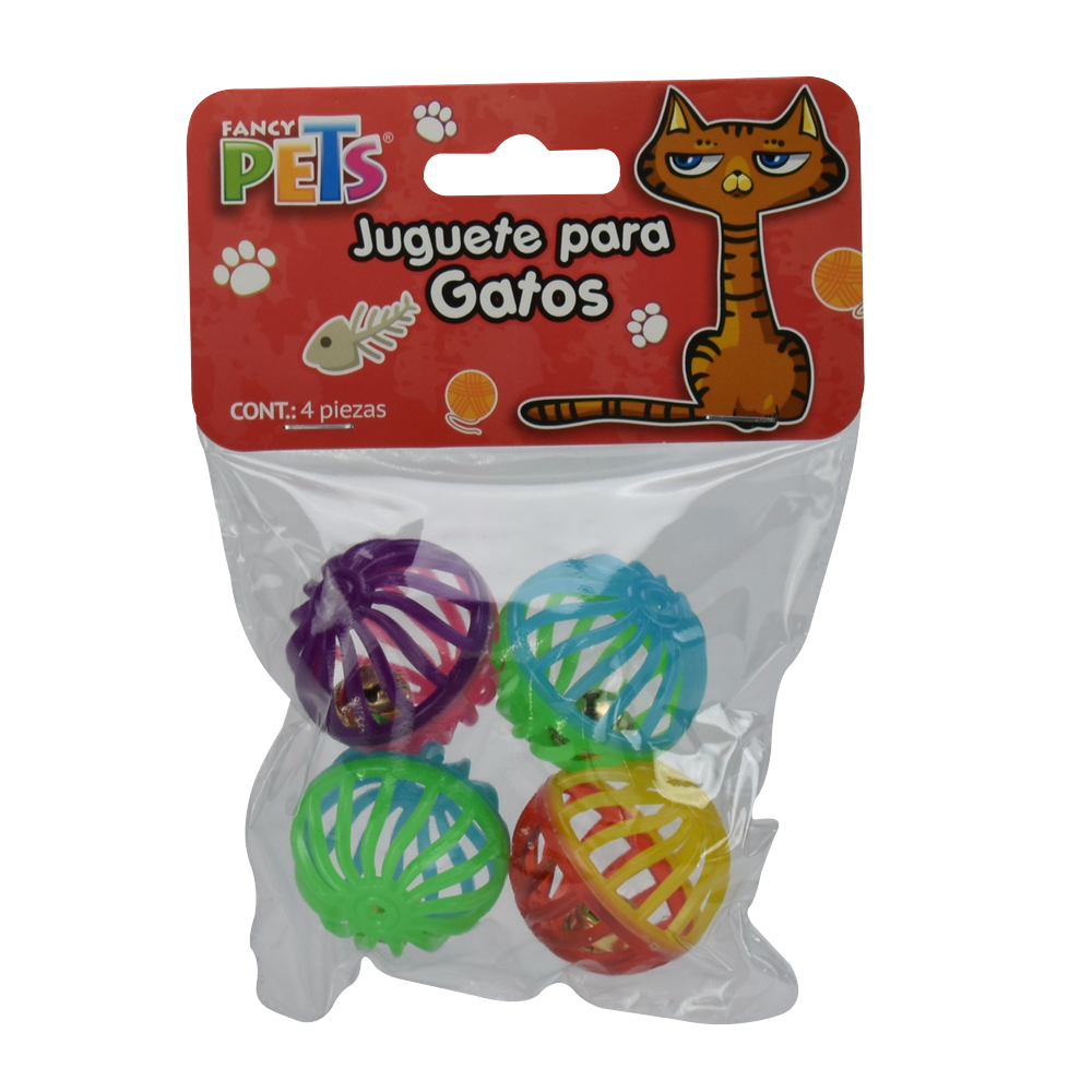 JUGUETE PELOTA BICOLOR FANCY PETS - 4 PZ