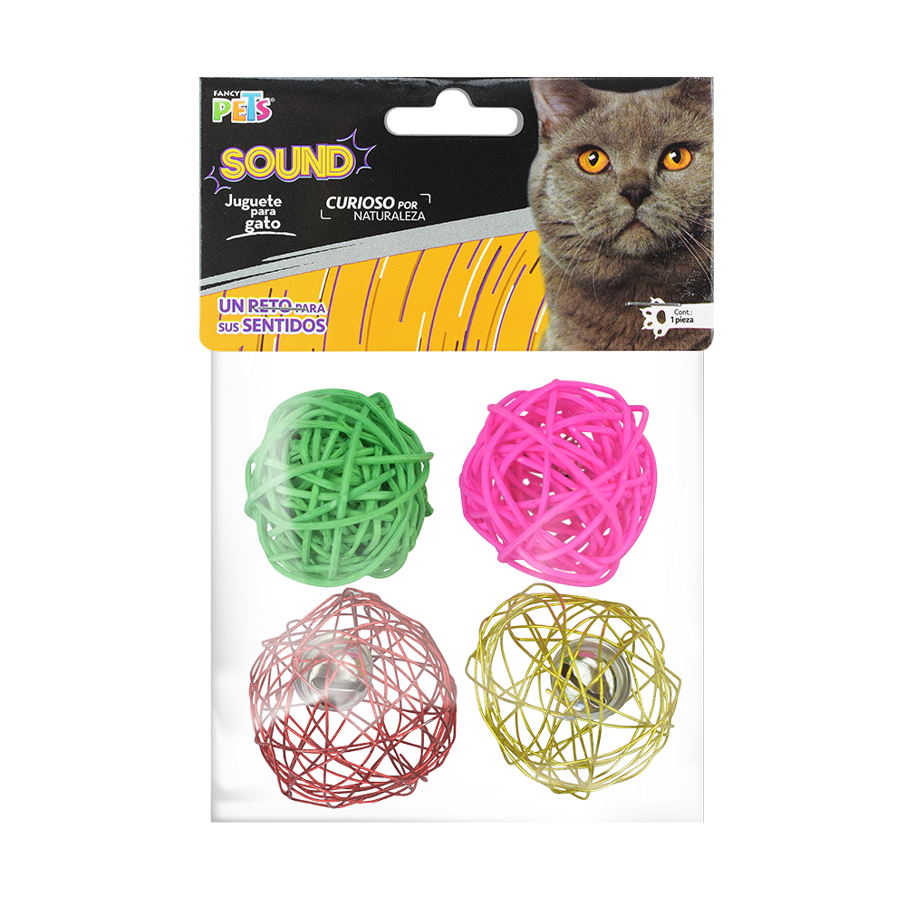 JUGUETE BOLA SOUND FANCY PETS - 4 PZ