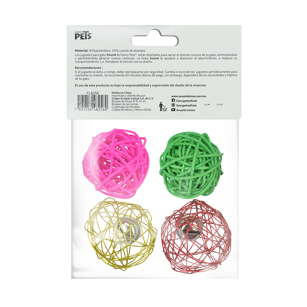 JUGUETE BOLA SOUND FANCY PETS - 4 PZ