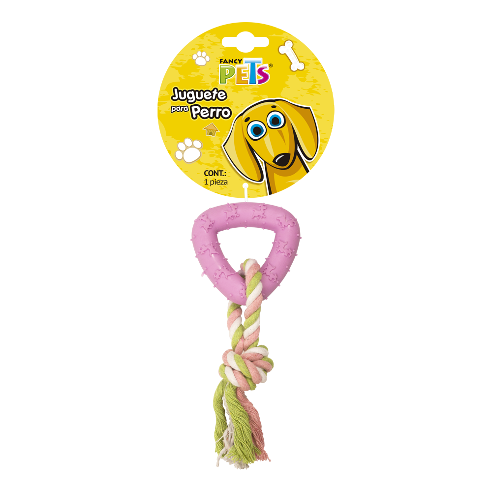 JUGUETE CUERDA C/TRIANGULO DE CAUCHO FANCY PETS