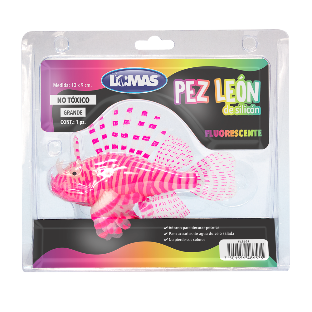 PEZ LEON FLUORESCENTE GDE COLORES SURTIDOS