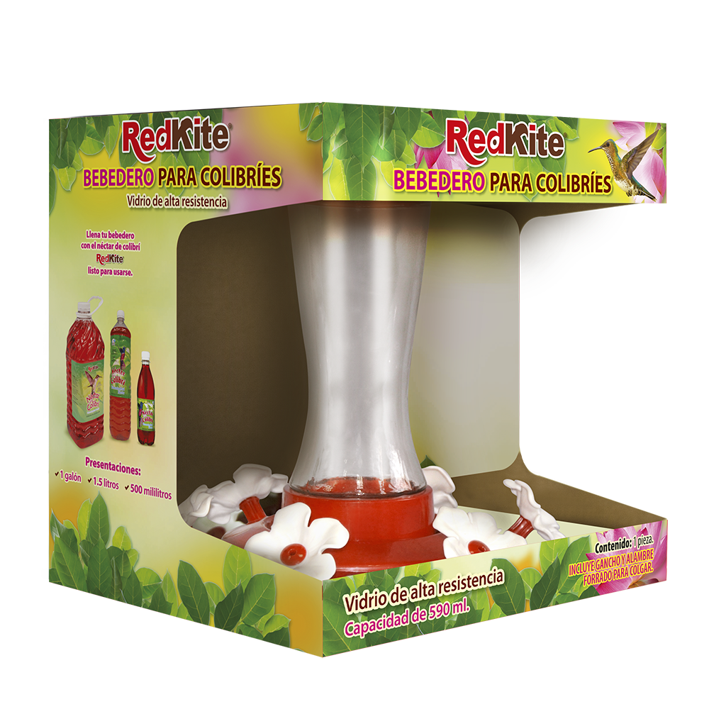 BEBEDERO DE VIDRIO P/COLIBRI 590 ML REDKITE