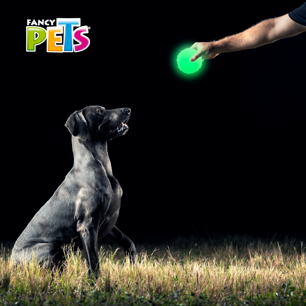 JUGUETE PELOTA DIAMANTE GLOW FANCY PETS