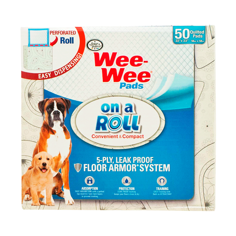 WEE-WEE PADS 50 PZ C/DISPENSADOR FOUR PAWS