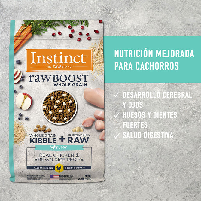 INSTINCT RAW BOOST WHOLE GRAIN PARA CACHORROS DE POLLO