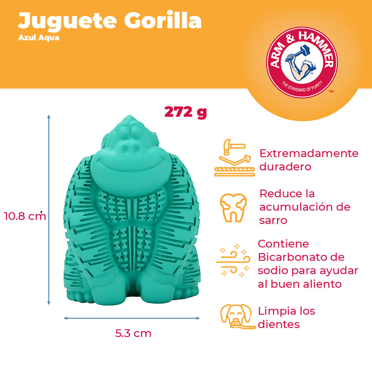 SUPER TREADZ GORILA JUGUETE PARA PERRO  - ARM & HAMMER