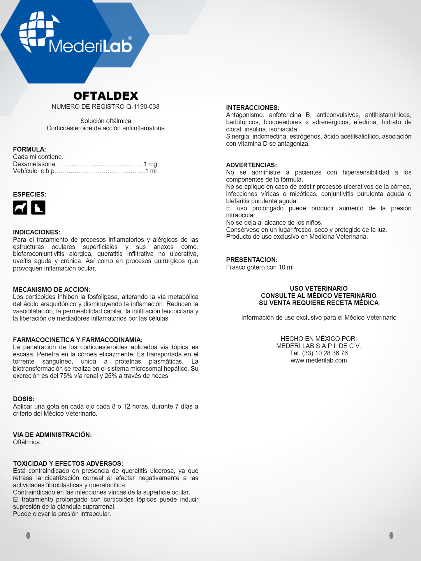 OFTALDEX SOLUCIÓN OFTÁLMICA - MEDERILAB