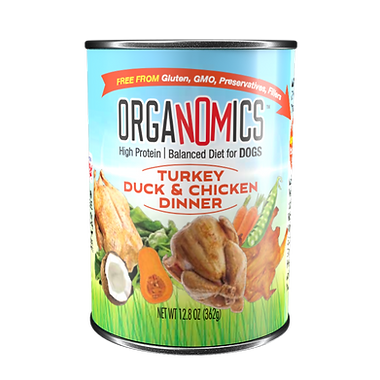 LATA ORGANOMICS DE PAVO, PATO Y POLLO PARA PERROS DE 12.8 OZ