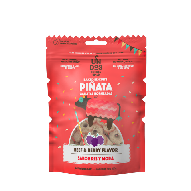 UN DOS TREATS - GOURMET BITES GALLETAS HORNEADAS - RES Y MORAS 5.5 OZ