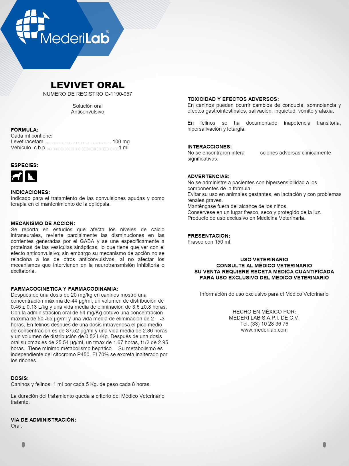 LEVIVET ORAL - MEDERILAB