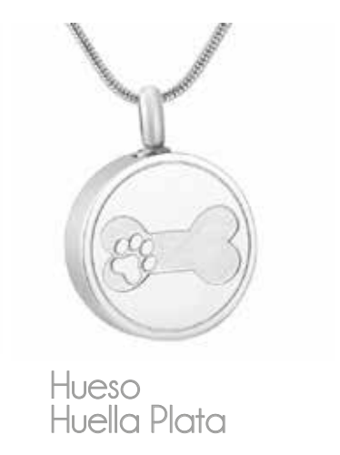 RELICARIO PARA COLLAR/PULSERA MODELO HUESO HUELLA PLATA