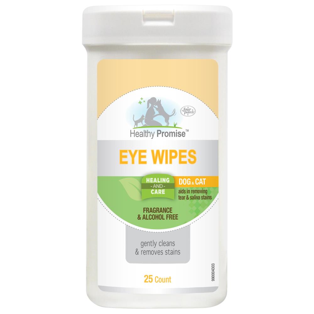 Four Paws Toallitas Healthy Promise ojos (elimina lágrimas y manchas en ojos) para perros y gatos