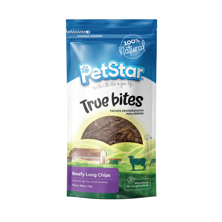 BEEFY LUNG CHIPS 40 GRS - PETSTAR