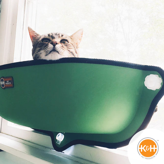 K&H Cama de ventana color verde para gato