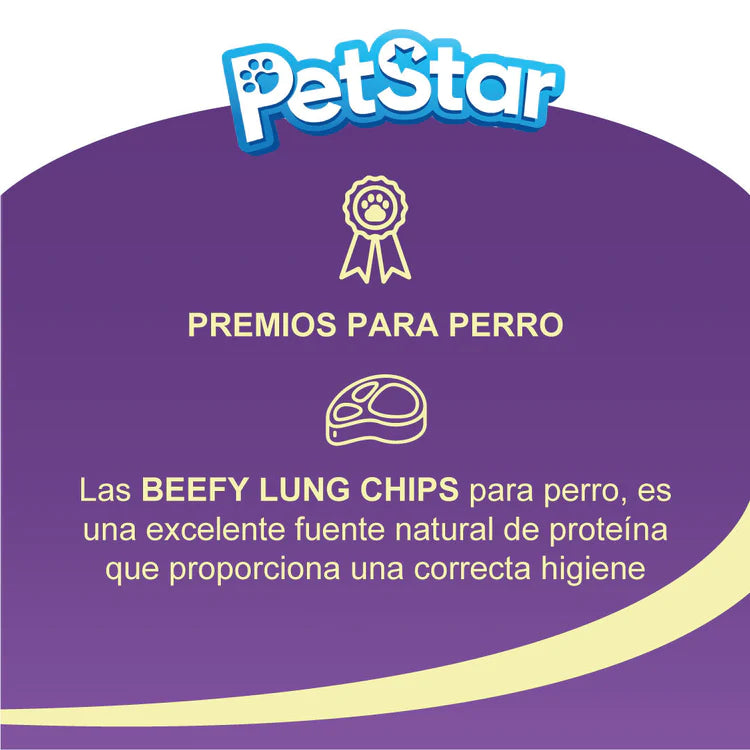BEEFY LUNG CHIPS 40 GRS - PETSTAR