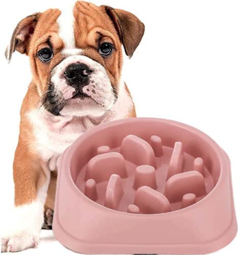 Grand Pet Plato para Comer Lento (Rosa) para perros chicos