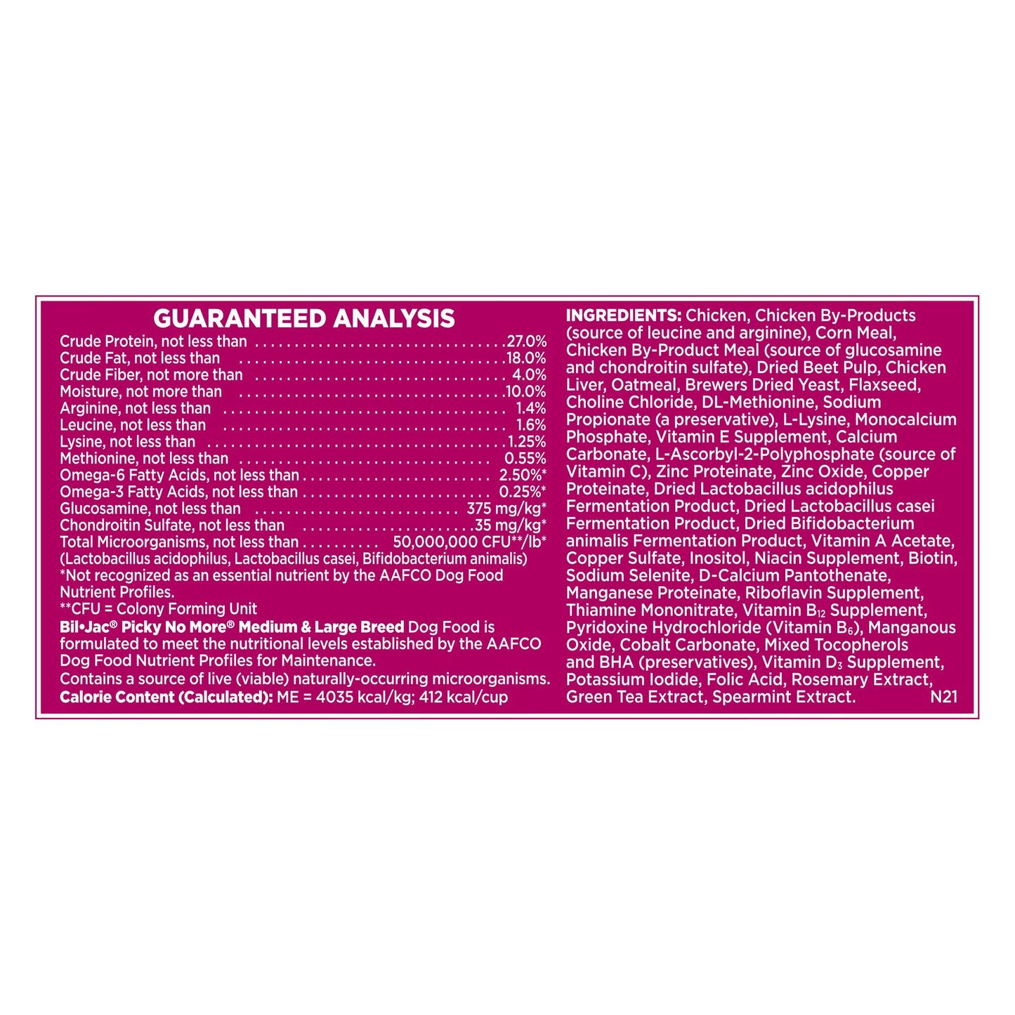 Bil-Jac Picky No More Perro Exigente Raza Mediana