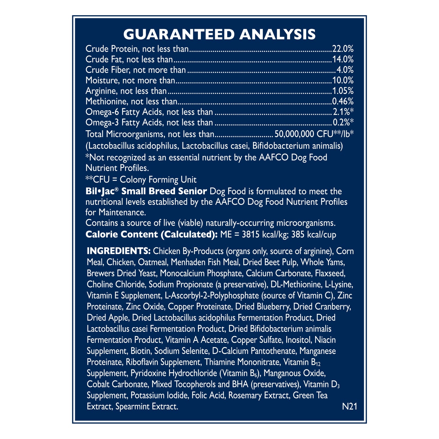 Bil-Jac Senior Raza Pequeña (Perro Adulto Mayor)