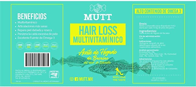 MUTTAceite de Bacalao para Perro 100% Natural