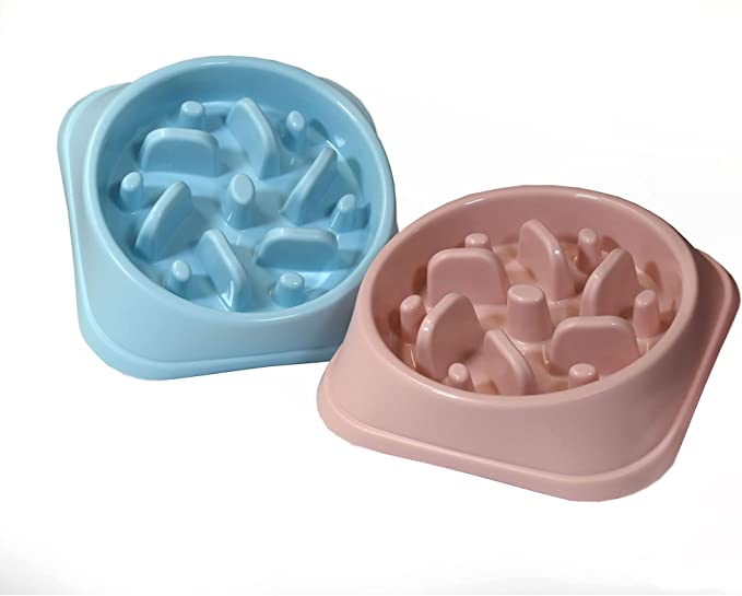 Grand Pet Plato para Comer Lento (Rosa) para perros chicos