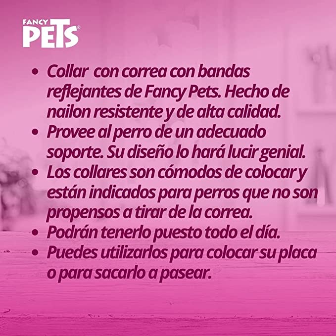 FANCY PETS Correa con collar para perro, con reflejante.