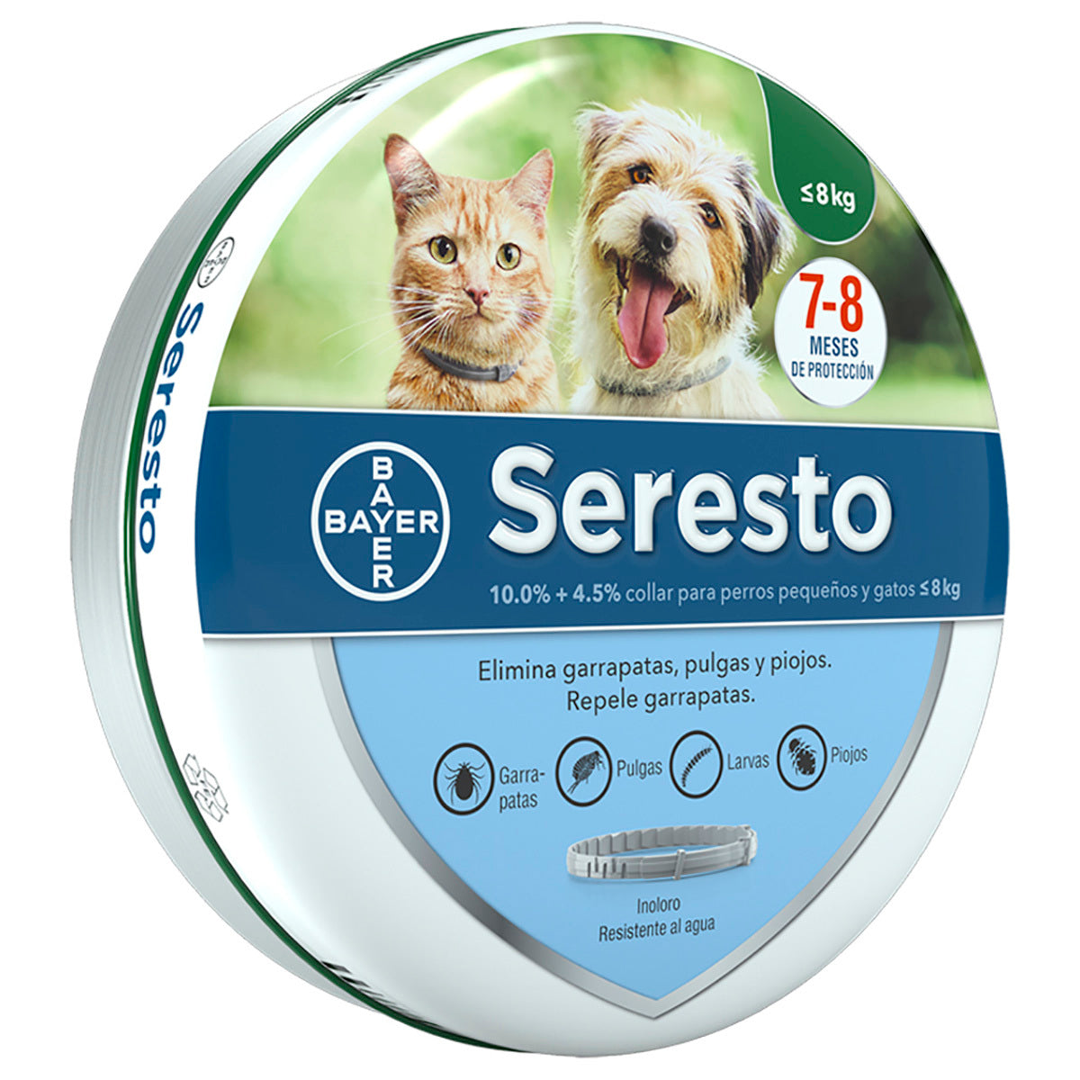 Seresto Collar Antipulgas y Garrapatas para Perros Y Gatos Menores de 8 kg