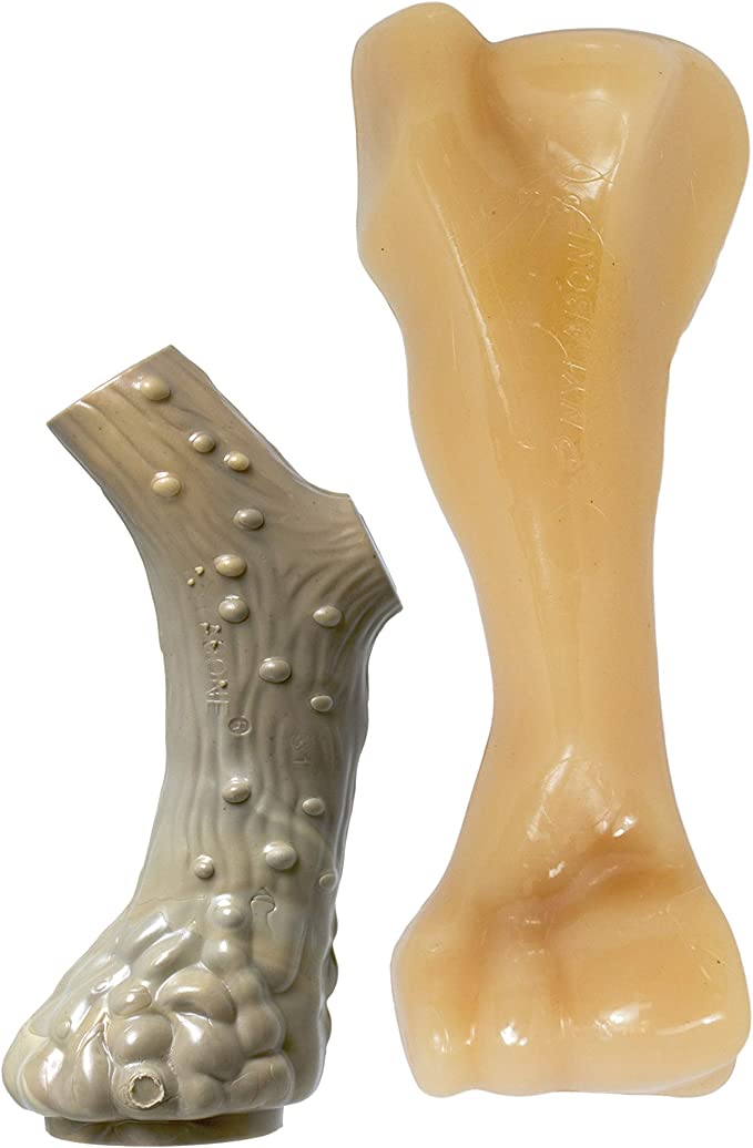 Nylabone Astas Y Hueso, Alternativa De Partes De Animal Twin-Pack Carne